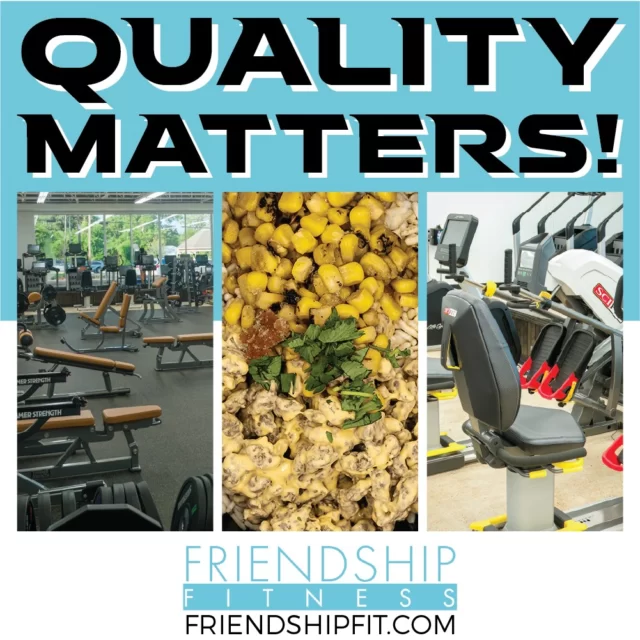 Quality matters! At Friendship Fitness, we pride ourselves on providing clean facilities, excellent equipment, and delicious prepped meals to support your healthy lifestyle.
#CleanGym #TopEquipment #HealthyLiving
